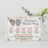 Brautparty Itinerary Bachelorette Zuckerhut Einladung (Stehend Vorderseite)