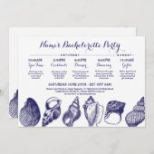 Brautparty Itinerary Beach Hochzeiten Muscheln Mee Einladung (Vorne/Hinten)