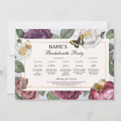 Brautparty Itinerary Bloom Floral Butterfly Einladung (Vorderseite)