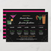 Brautparty Itinerary Cocktail Halloween Einladung (Vorne/Hinten)