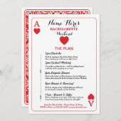 Brautparty Itinerary Las Vegas Cards laden Einladung (Vorne/Hinten)