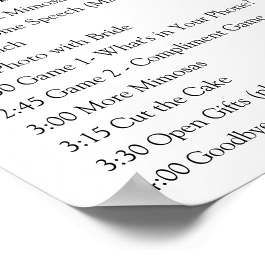 Brautparty Itinerary Plan Floral Fab Poster (Ecke)