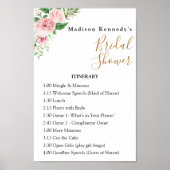 Brautparty Itinerary Plan Floral Fab Poster (Vorne)