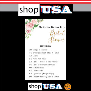 Brautparty Itinerary Plan Floral Fab Poster