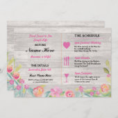 Brautparty Itinerary Rustikales Abendessen Bachelo Programm (Vorne/Hinten)