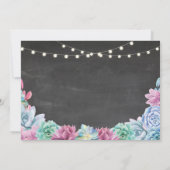 Brautparty Itinerary Succully Blue Pink Floral Einladung (Rückseite)