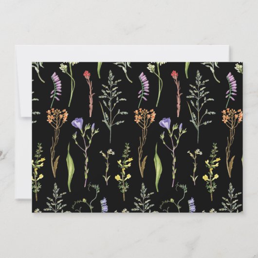 Brautparty Itinerary Wildblumen Blumendarm Einladung (Rückseite)