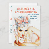Brautparty, Junggeselinnen-Abschied Einladung (Vorne/Hinten)