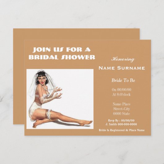 Brautparty, Junggeselinnen-Abschied, hen Party... Einladungspostkarte (Vorne/Hinten)