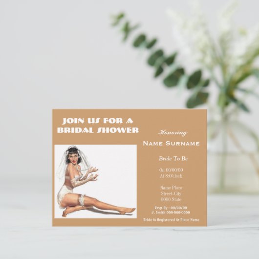 Brautparty, Junggeselinnen-Abschied, hen Party... Einladungspostkarte (Stehend Vorderseite)