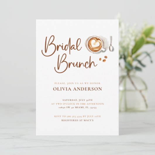 Brautparty-Kaffeeeinladung Einladung (Stehend Vorderseite)