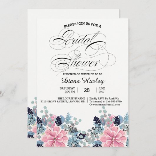 Brautparty-Karte Einladung (Vorne/Hinten)