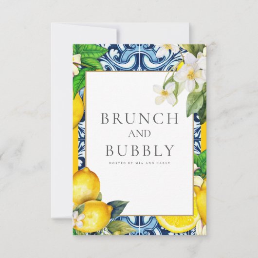 Brautparty-Karte für Lemon-Fliesen Einladung (Vorderseite)