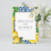 Brautparty-Karte für Lemon-Fliesen Einladung (Stehend Vorderseite)