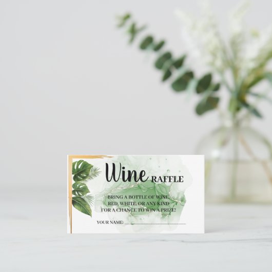 Brautparty-Karte für tropische Weine Platzkarte (Stehend Vorderseite)