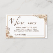 Brautparty-Karte für Weinflorale Tombola Platzkarte (Vorderseite)