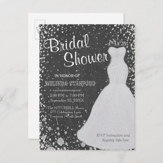 Brautparty | Kopfbrett Einladungspostkarte (Vorne/Hinten)