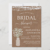 Brautparty Kraft Paper Farm String Lights Einladung (Vorderseite)