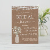 Brautparty Kraft Paper Farm String Lights Einladung (Stehend Vorderseite)