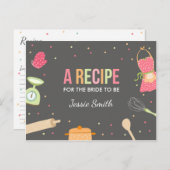 Brautparty Küche Rezept Kochminze Rosa Postkarte (Vorne/Hinten)