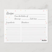 Brautparty Küche Rezept Kochminze Rosa Postkarte (Rückseite)