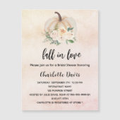 Brautparty Kürbis fallen in Liebe Creme Luxus Magneteinladung (Vorderseite)