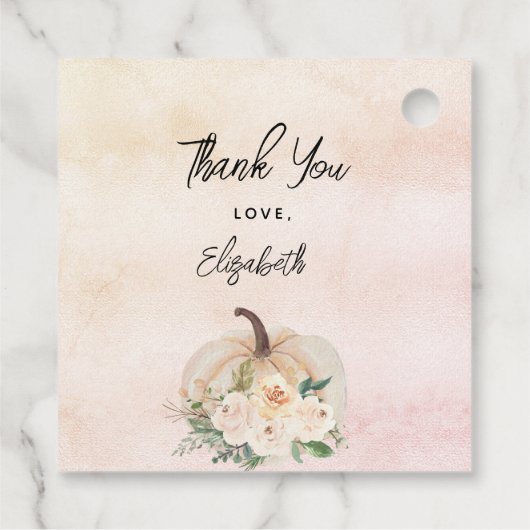 Brautparty Kürbis fällt Sahne Rose Gold Geschenkanhänger (Rückseite)