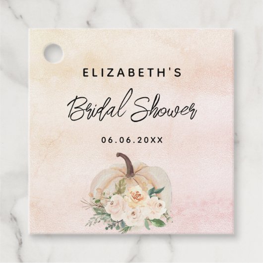 Brautparty Kürbis fällt Sahne Rose Gold Geschenkanhänger (Vorderseite)