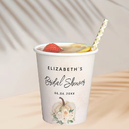 Brautparty Kürbis fällt Sahne Rose Gold Pappbecher
