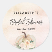 Brautparty Kürbis fällt Sahne Rose Gold Runder Aufkleber (Vorderseite)