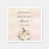 Brautparty Kürbis Rose Goldcreme Serviette (Vorderseite)