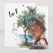 Brautparty La Dolce Vita Einladung (Vorne/Hinten)