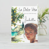 Brautparty La Dolce Vita Einladung (Stehend Vorderseite)