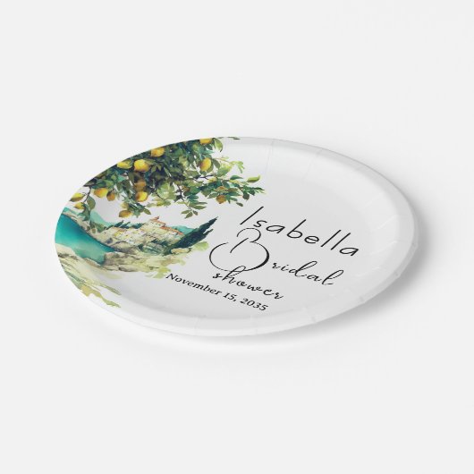 Brautparty La Dolce Vita Pappteller (Schrägansicht)