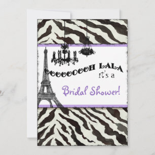Brautparty laden Zebra, Eiffel-Turm ein Einladung