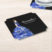 Brautparty Lady mit Funkelnd Blue Gown Mode Untersetzer (angewinkelt)