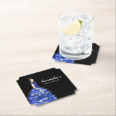 Brautparty Lady mit Funkelnd Blue Gown Mode Untersetzer (Vor Ort)