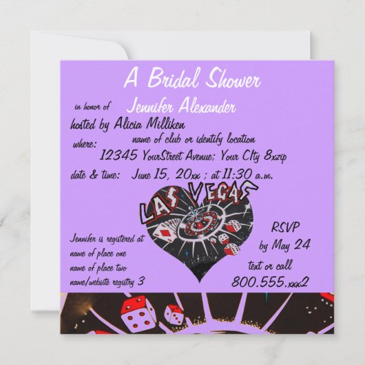 Brautparty Las Vegas Einladung (Vorderseite)