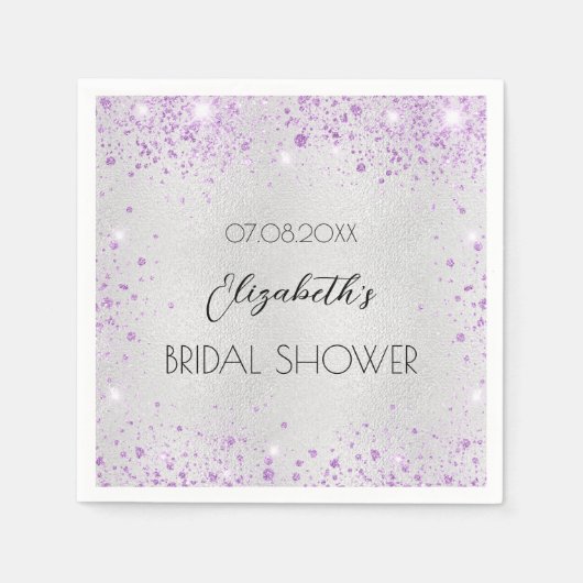 Brautparty-Lava-Glitzern Serviette (Vorderseite)