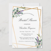 Brautparty Lavendel eucalyptus geometrisch Einladung (Vorderseite)