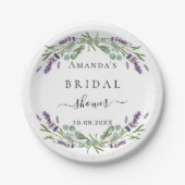Brautparty Lavendel Eukalyptus Pappteller (Vorderseite)