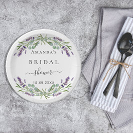 Brautparty Lavendel Eukalyptus Pappteller