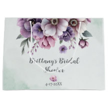 Brautparty Lavendel- und Grün-Blumen-Geschenktasch