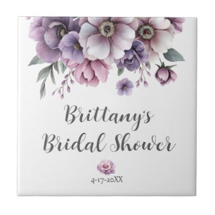 Brautparty Lavendel Wasserfarbe Blumenmuster Fliese