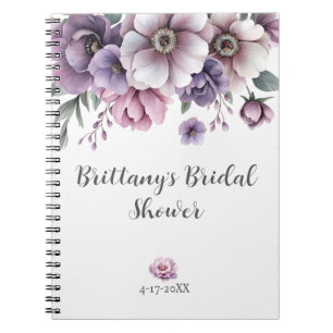 Brautparty Lavendel Wasserfarbe Blumenmuster Notizblock