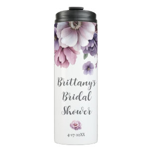 Brautparty Lavendel Wasserfarbe Blumenmuster Thermosbecher