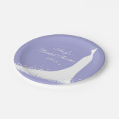 Brautparty, Lavendel, weiße Schmetterlinge Pappteller (Schrägansicht)