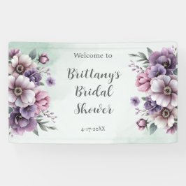 Brautparty Lavender & Green Floral Banner