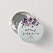 Brautparty Lavender & Green Floral Button (Vorne & Hinten)