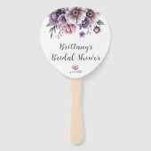 Brautparty Lavender & Green Floral Fächer (Rückseite)